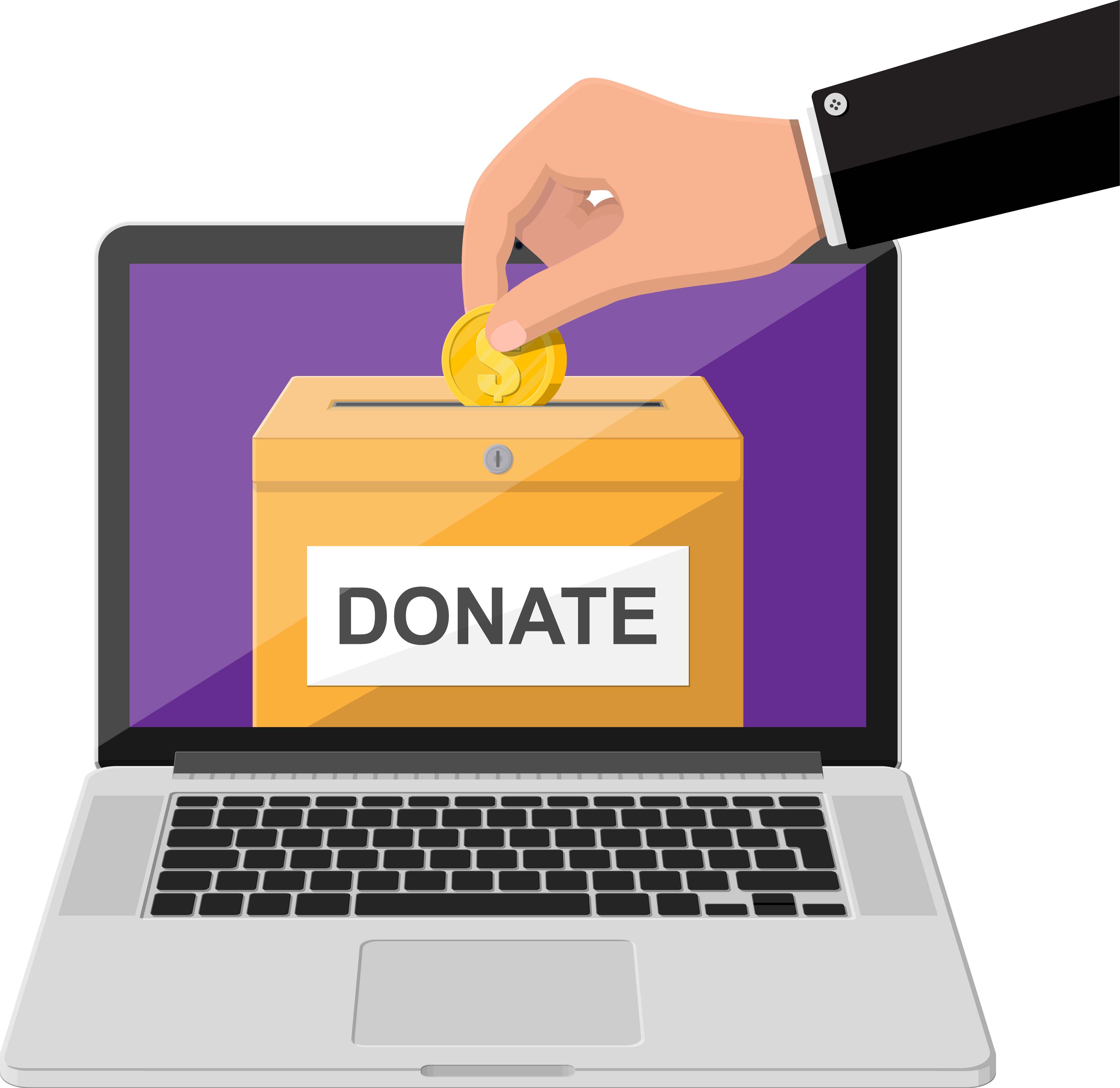 Donate online concept